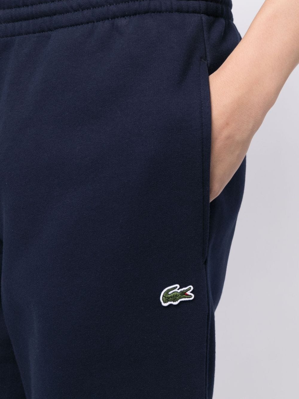 crocodile logo-patch fleece track pants - 5