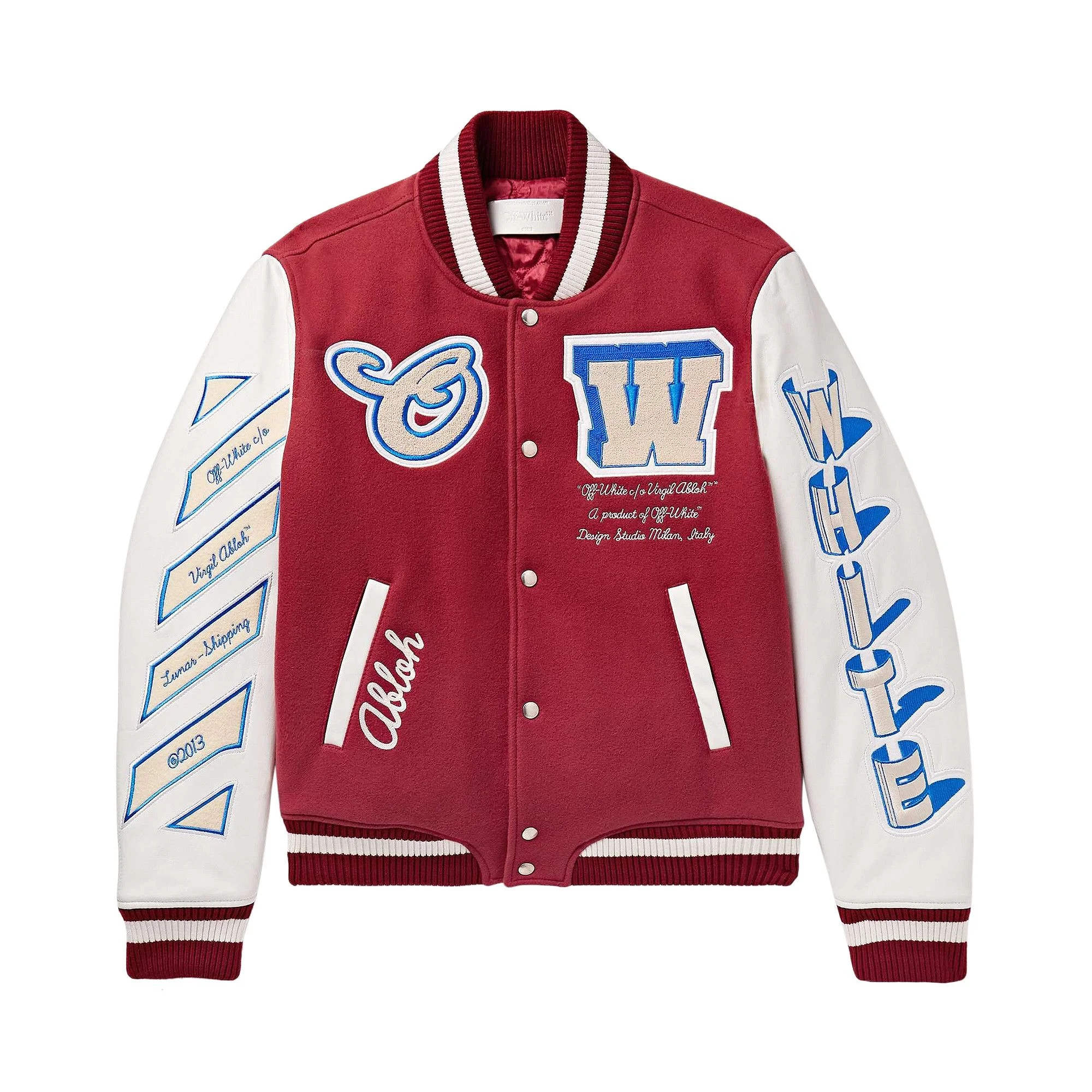 Off-White Onthego Lea Sle Varsity Jacket 'Red/Off White' - 1
