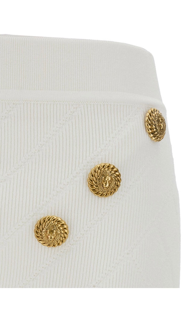 Balmain 6-button knit skirt - 3