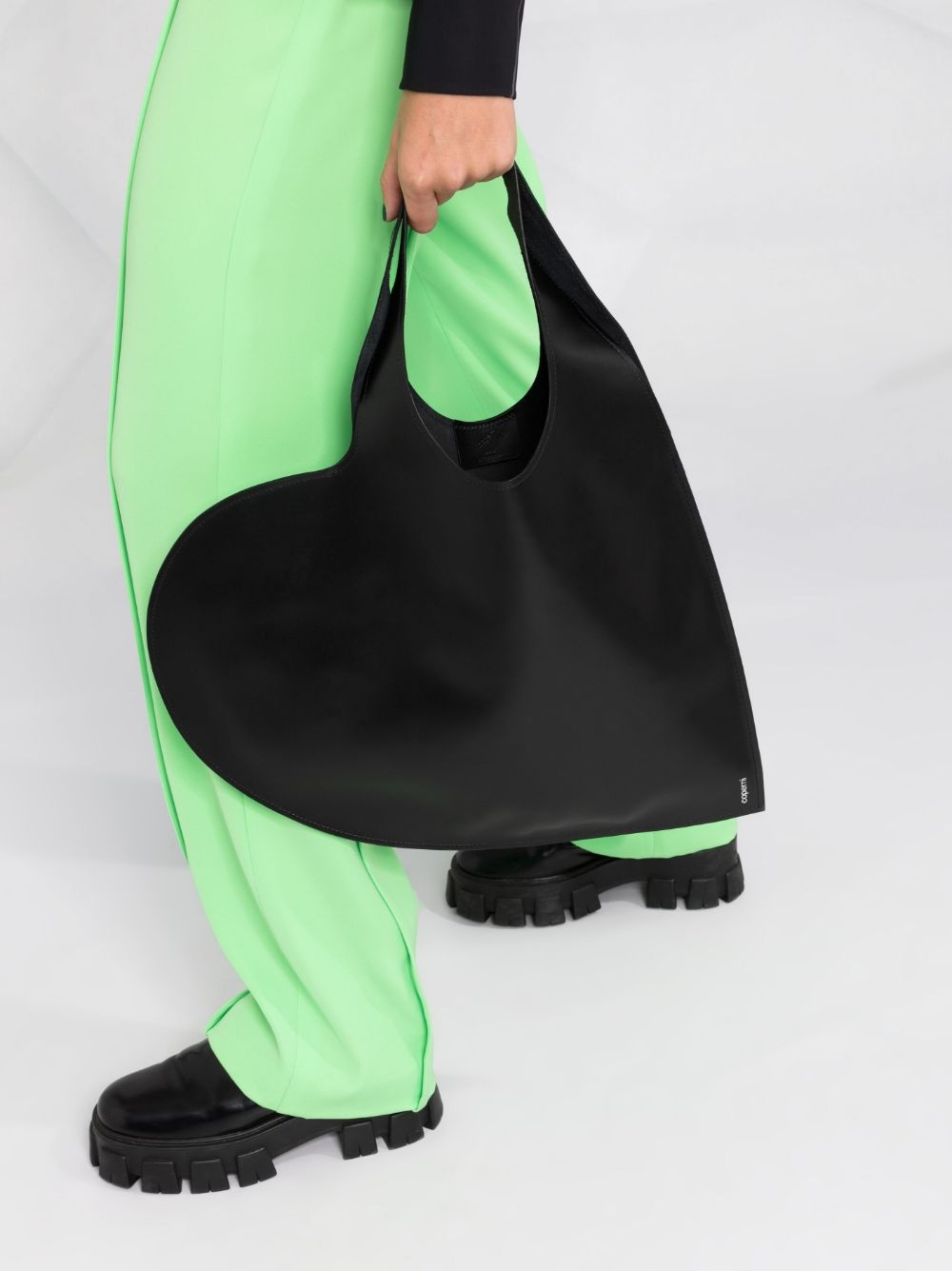 heart-shape leather tote bag - 3