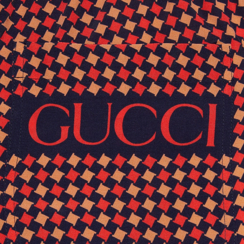 Geometric houndstooth print shorts 4