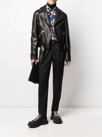 VERSACE Nappa leather biker jacket outlook