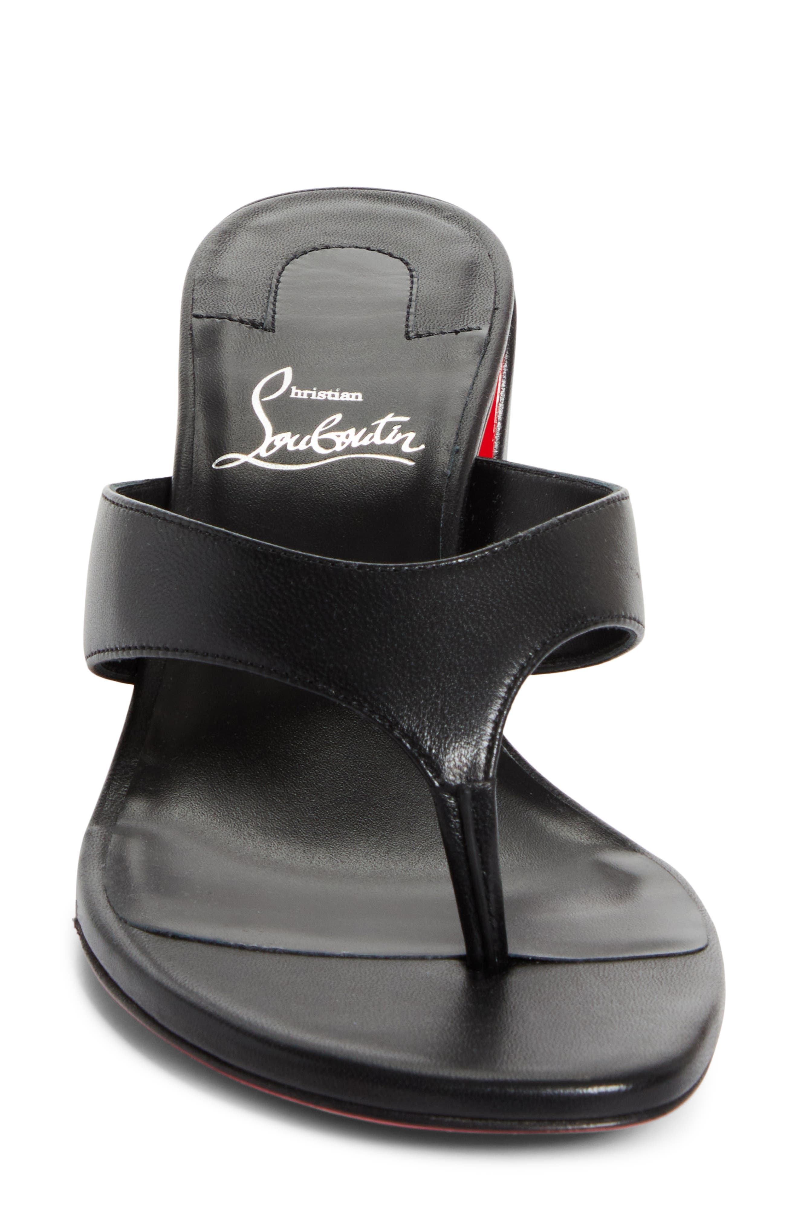 Christian Louboutin Janetonga Thong Sandal in Black/Lin Black at Nordstrom - 4