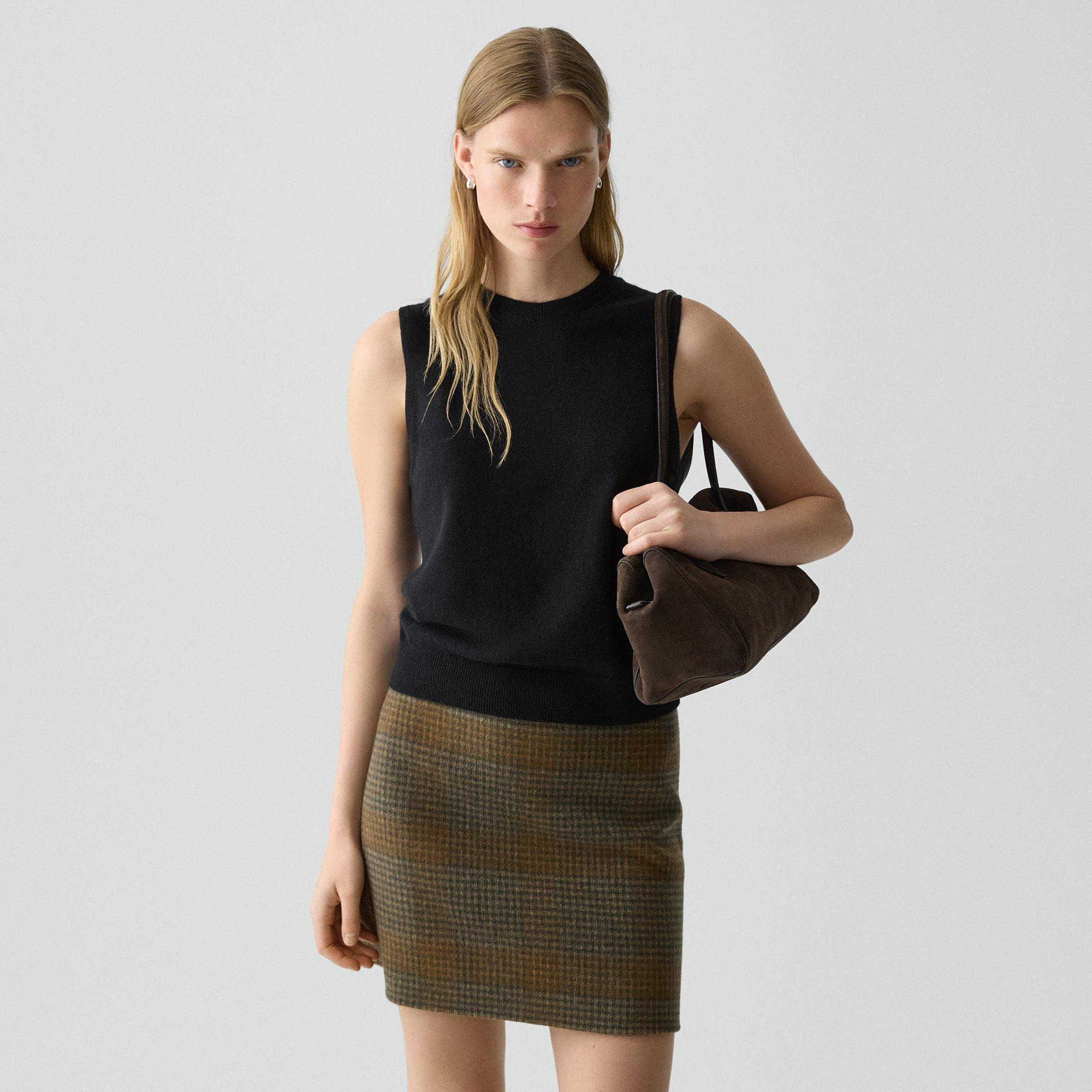 Crewneck Shell Top in Cashmere - 2