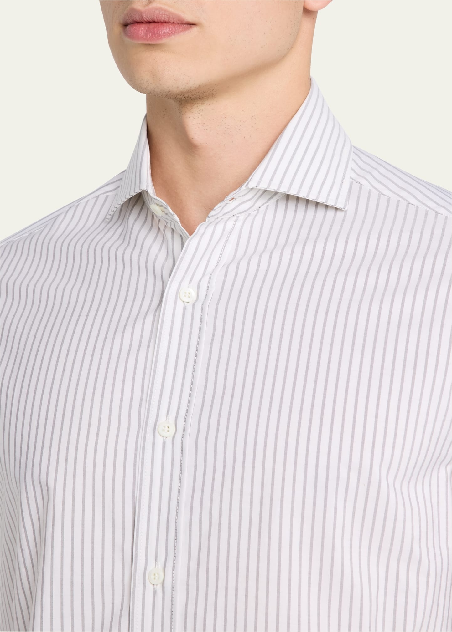 Men's Cotton Mini Stripe Sport Shirt - 5