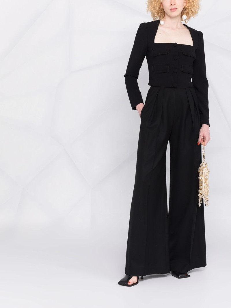 self-portrait square-neck crepe top outlook