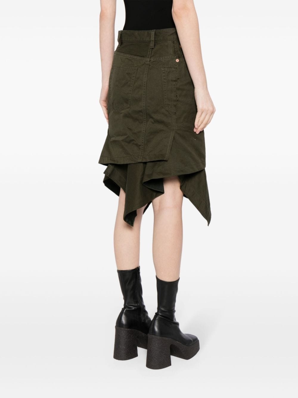 asymmetric cotton skirt - 4
