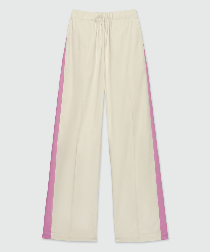 Gabardine trousers with side bands 1