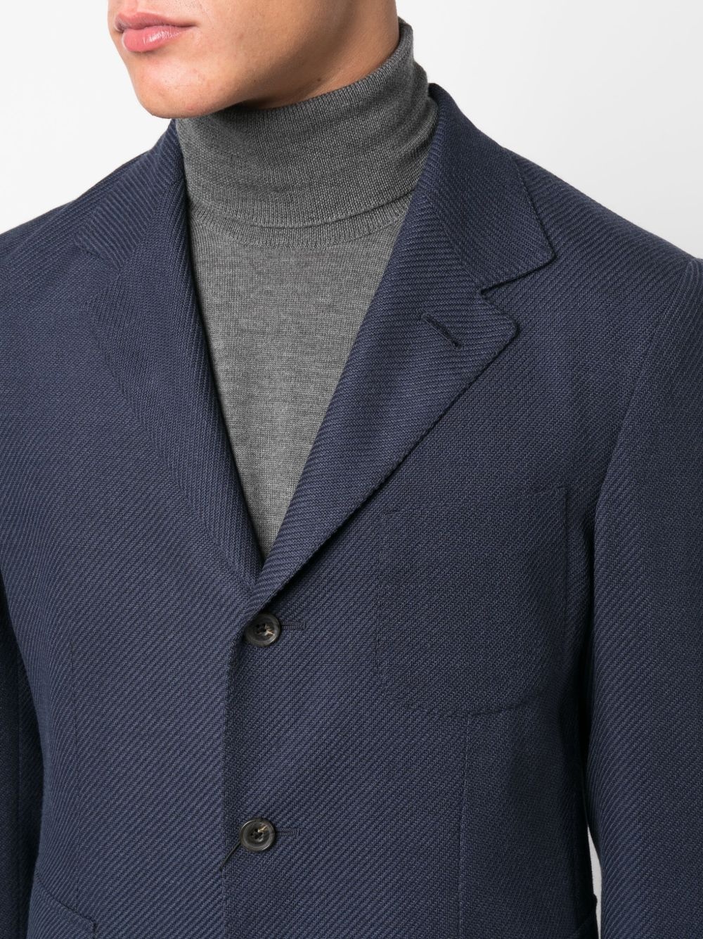 single-breasted knitted blazer - 5