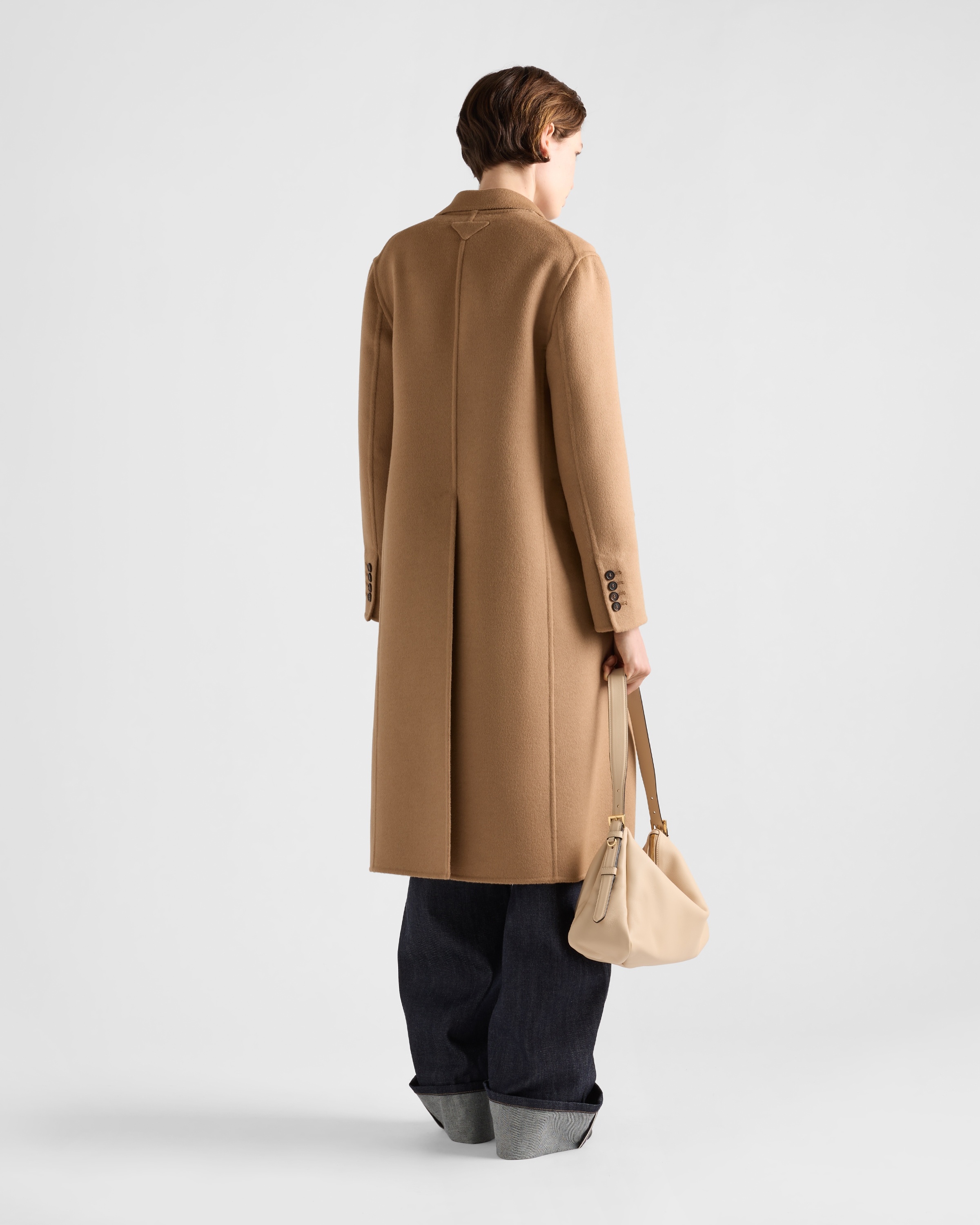 Prada Single-breasted cashgora coat | REVERSIBLE