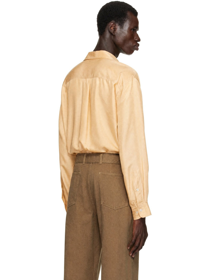 Beige Loose Silk Shirt 3