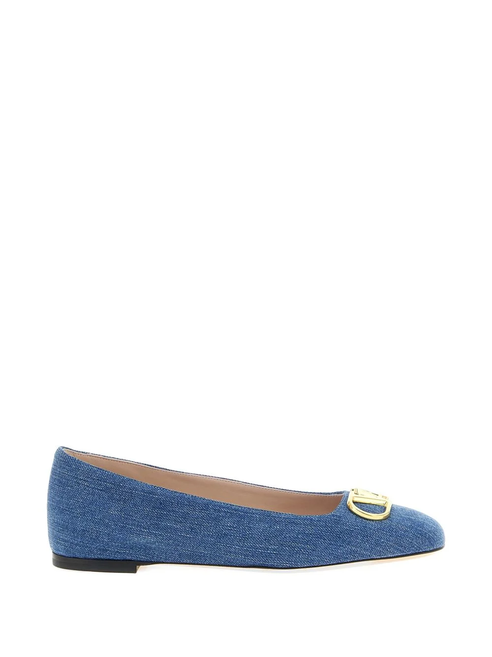 VLogo Signature denim ballet flats - 1