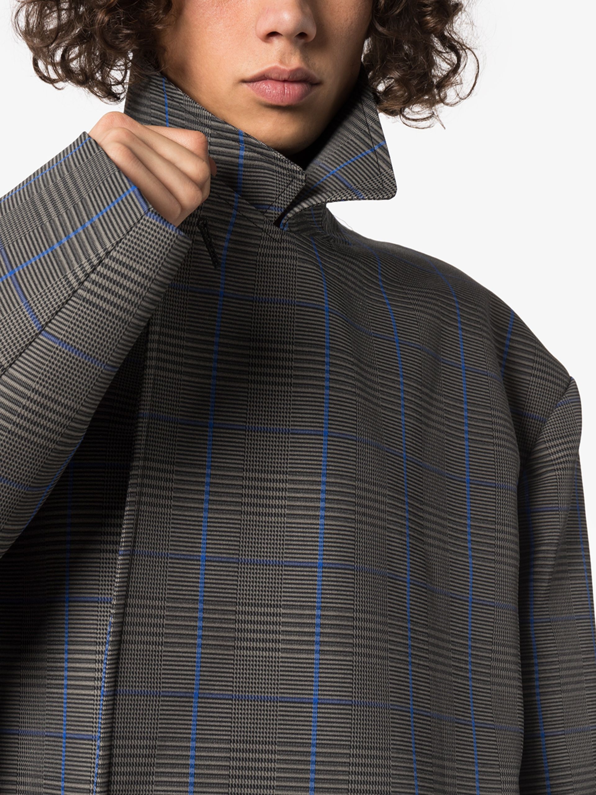BALENCIAGA Oversized flap check coat | REVERSIBLE 