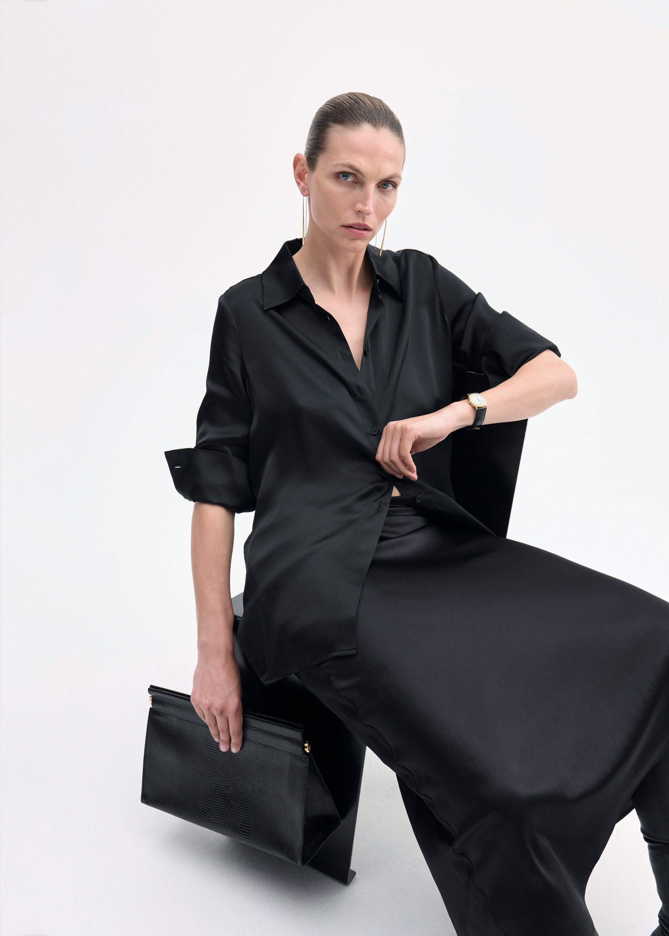 Bias Cut Slip Skirt in Silk - 2