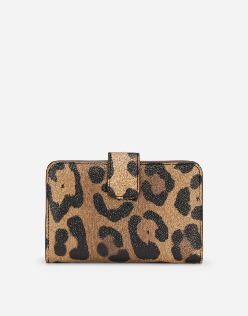 Small continental wallet in leopard-print Crespo with branded plate 3
