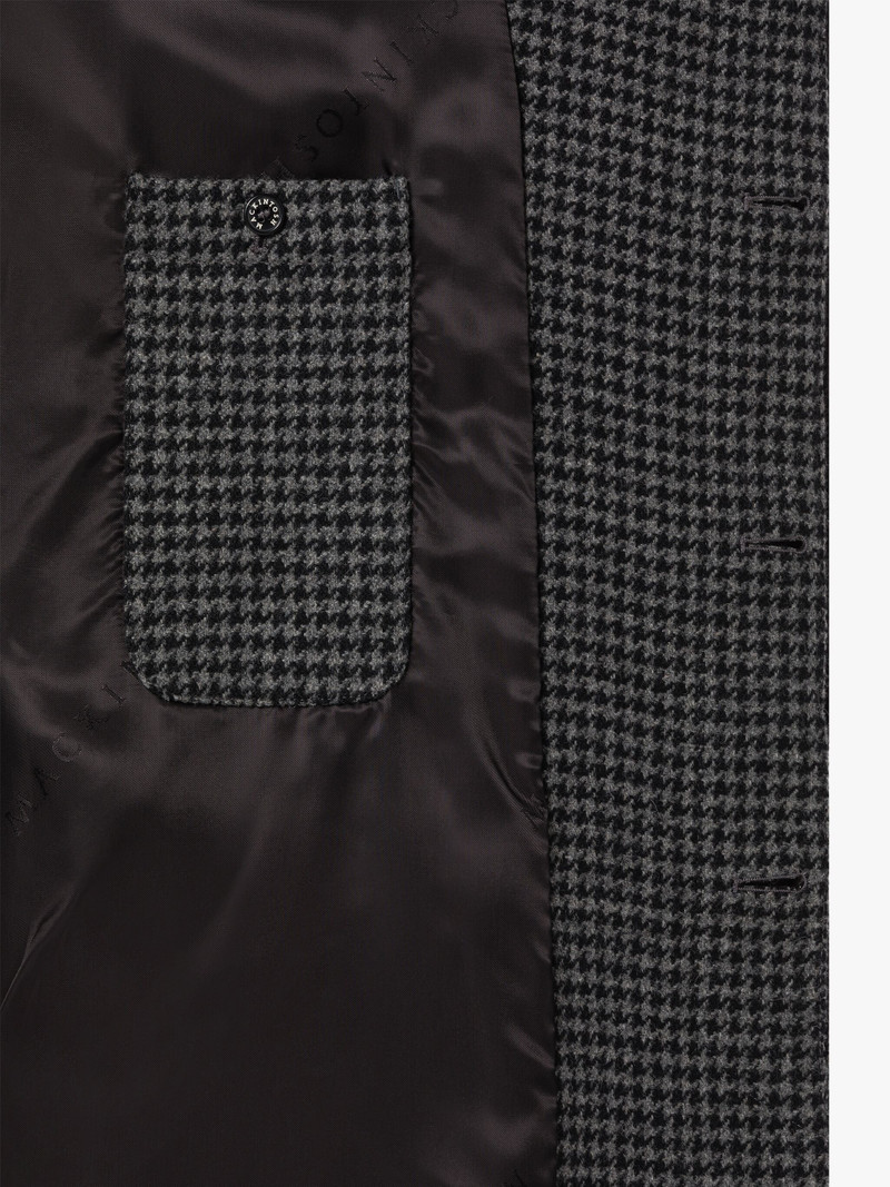 SOHO GREY HOUNDSTOOTH WOOL OVERCOAT 6