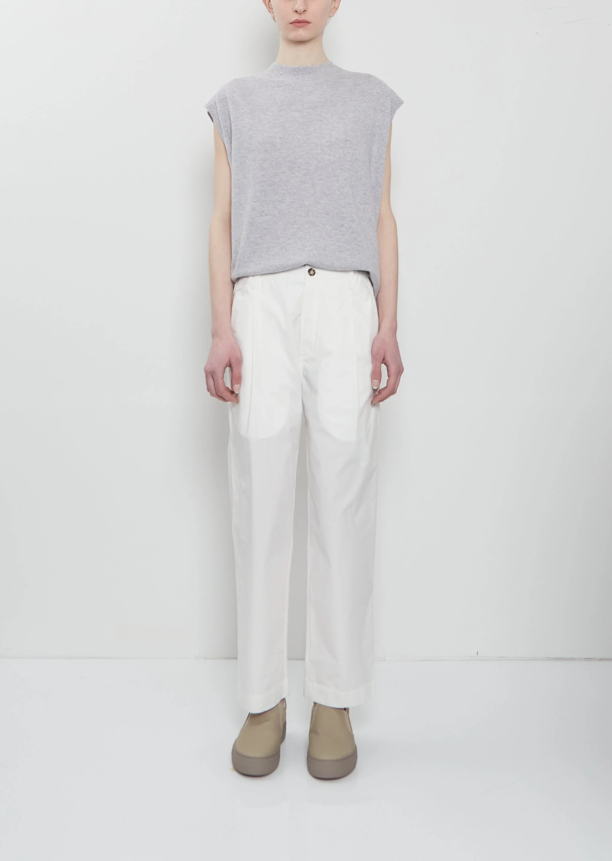 Pico Cotton Pant — White - 1