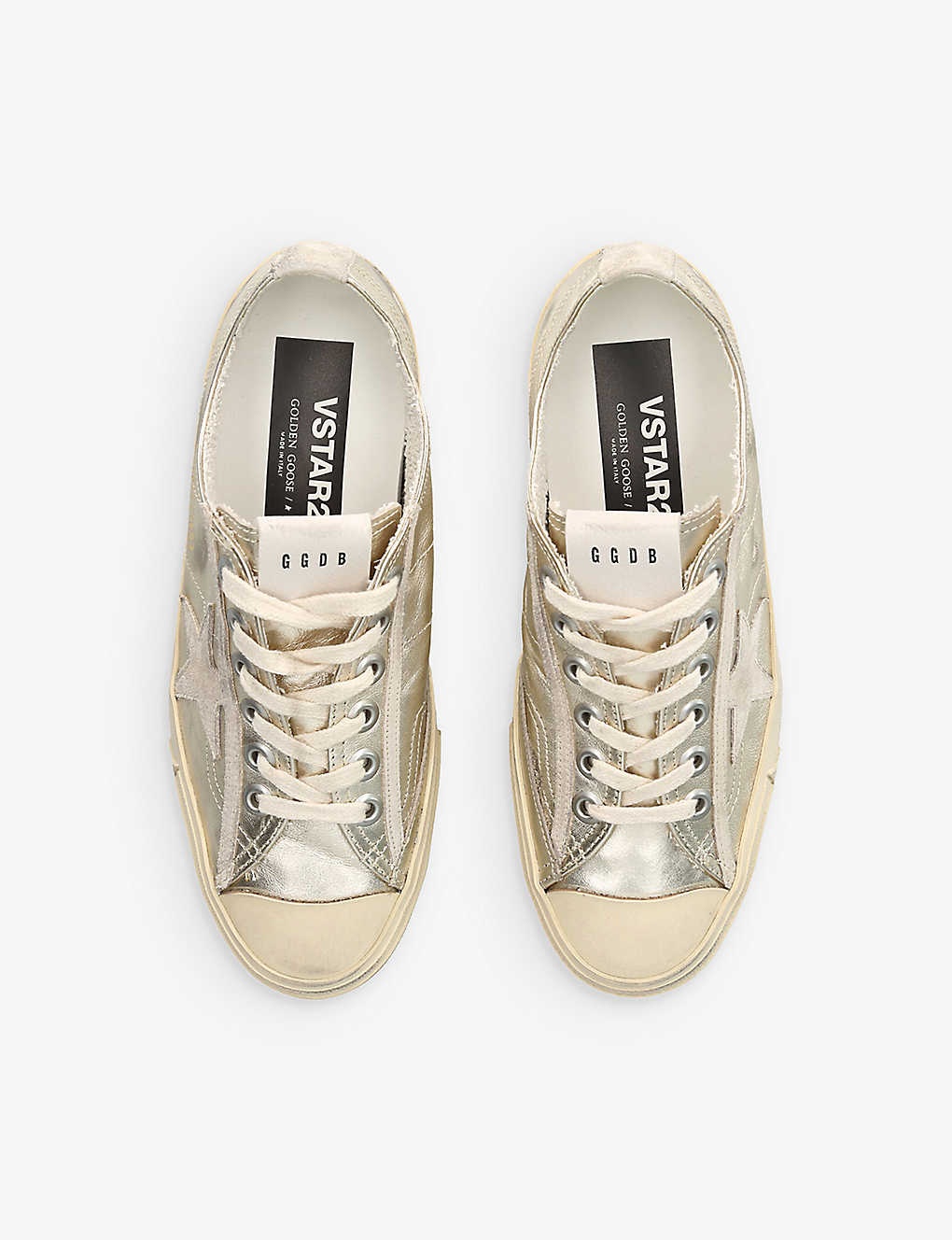 V-Star suede star-patch metallic-leather low-top trainers - 2