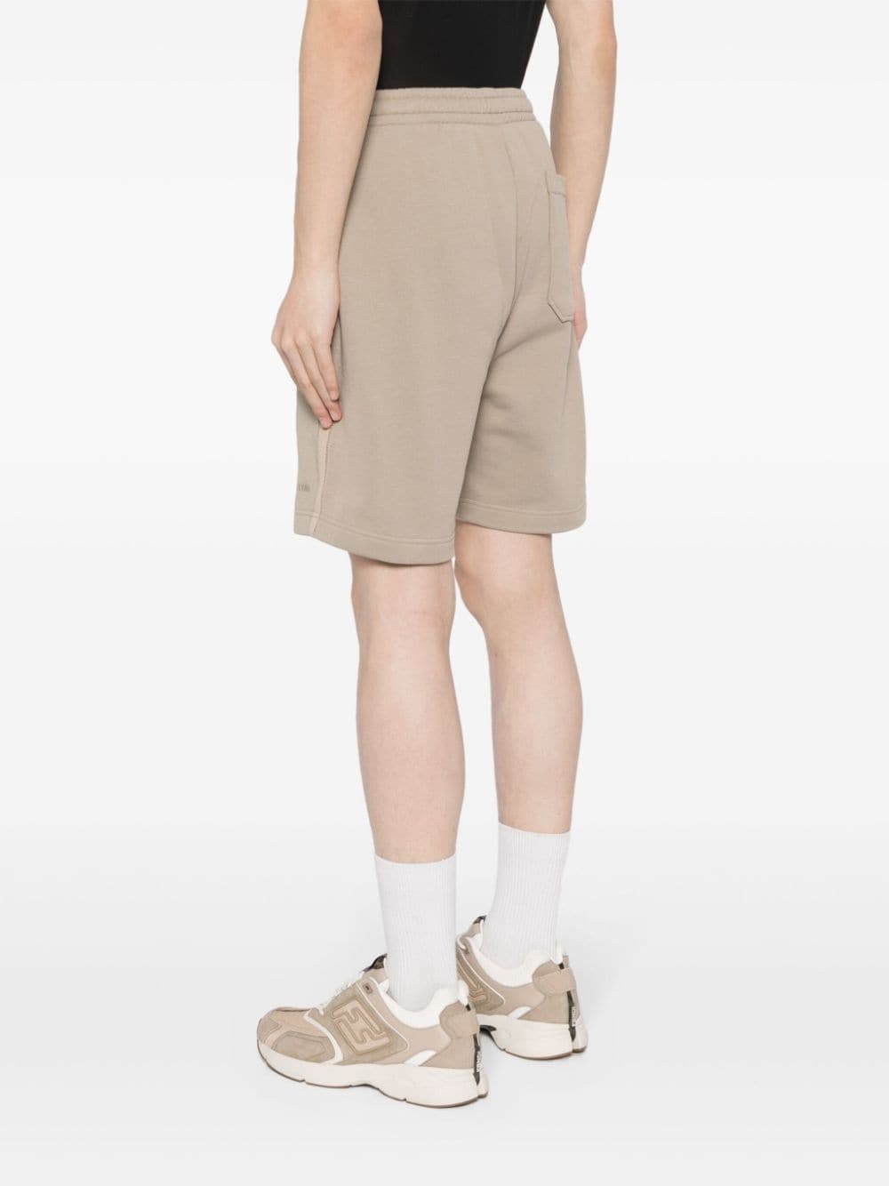 logo-embroidered tape track shorts - 4
