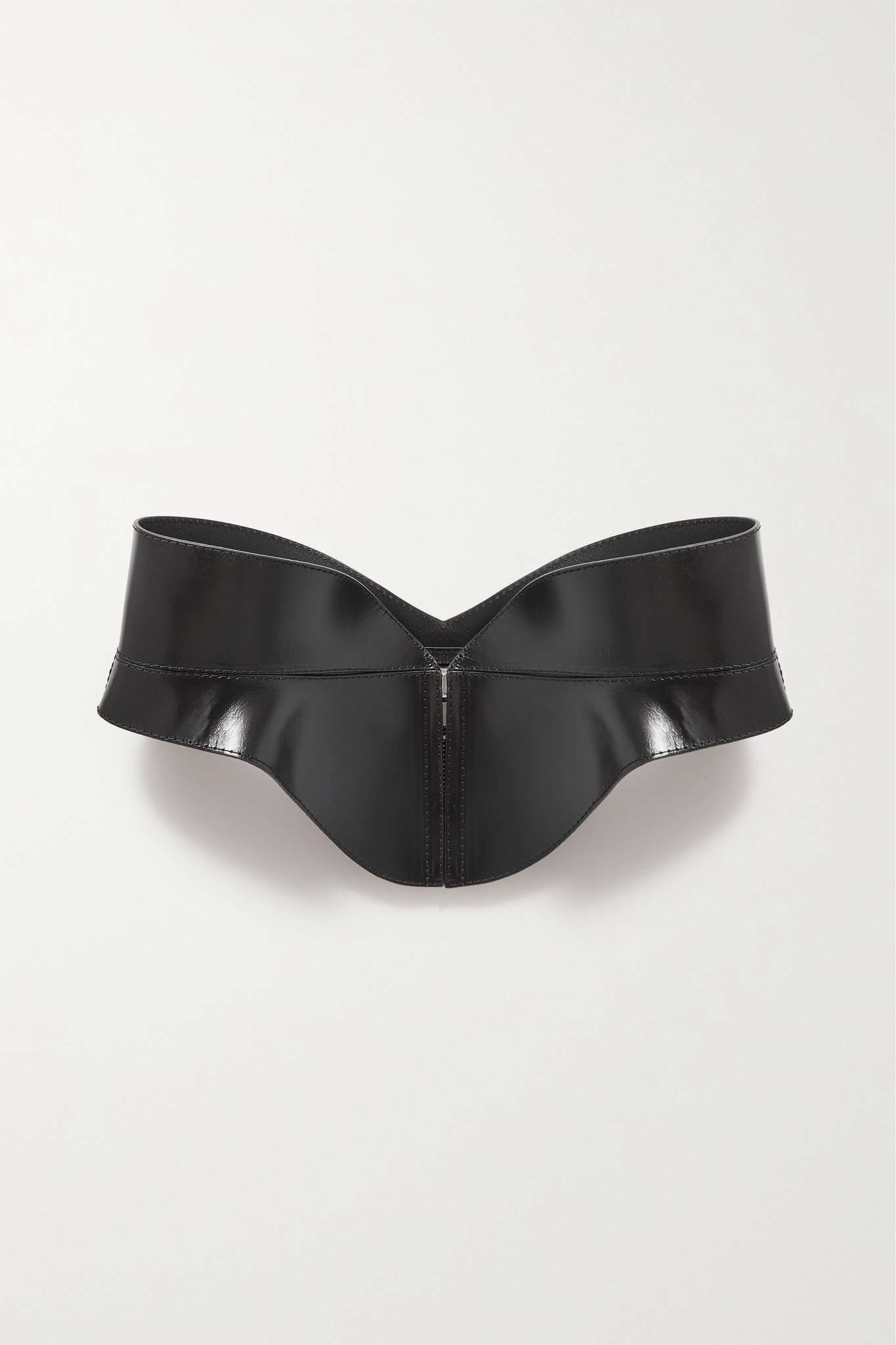 Alexander McQueen Glossed-leather waist belt | REVERSIBLE