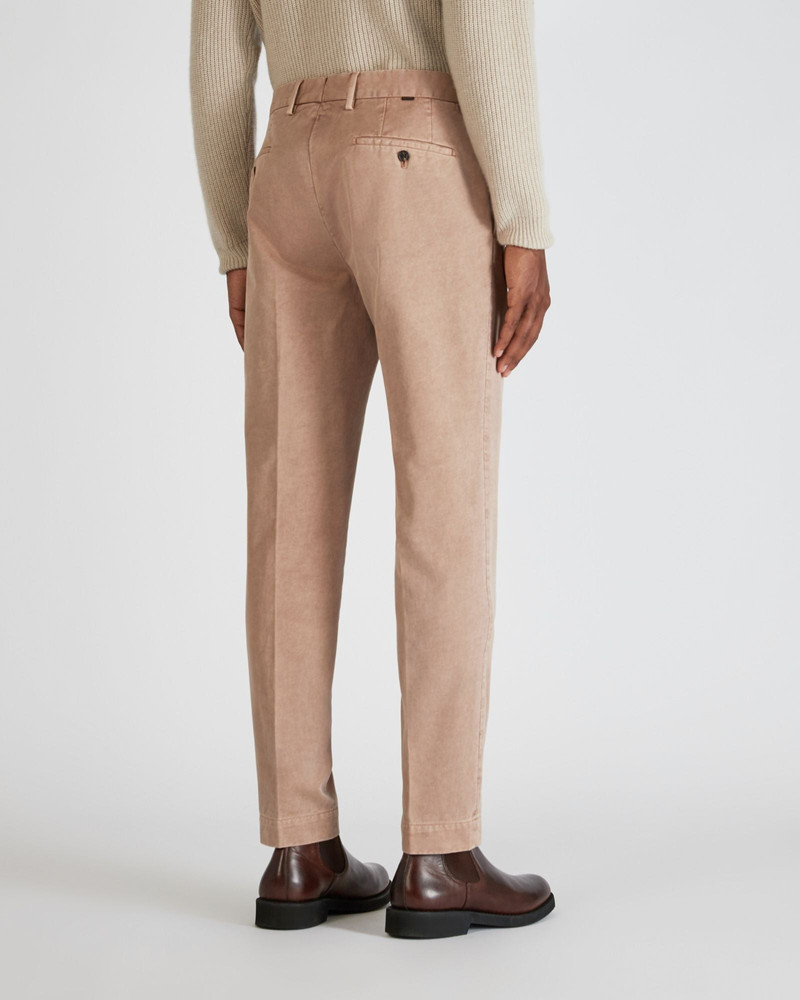 Tapered fit cotton trousers 3