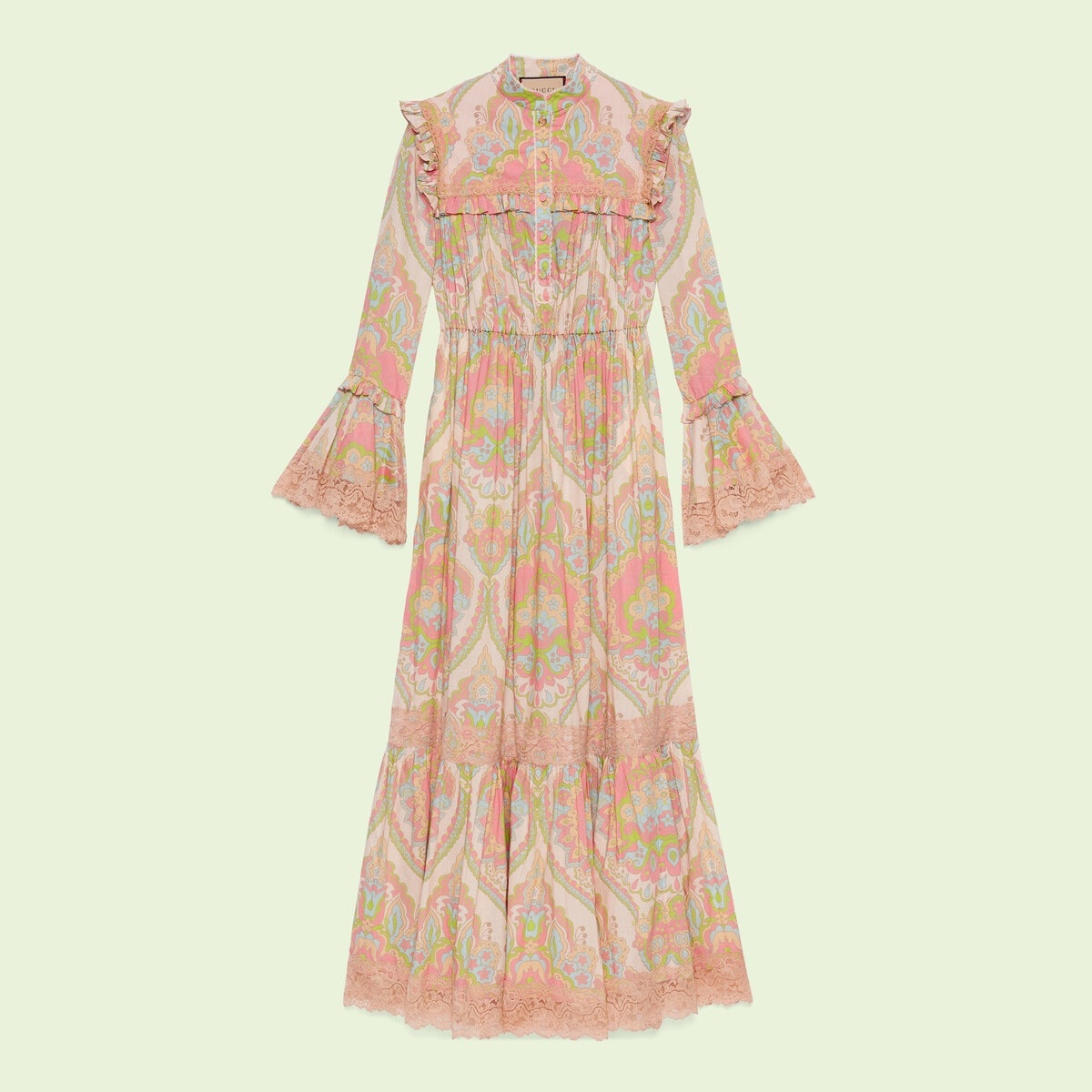 Floral print cotton muslin dress - 1