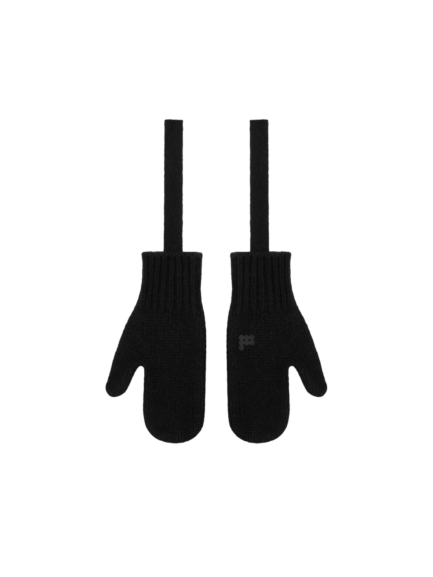 Archive Recycled Cashmere Chunky Mittens - Black - 2