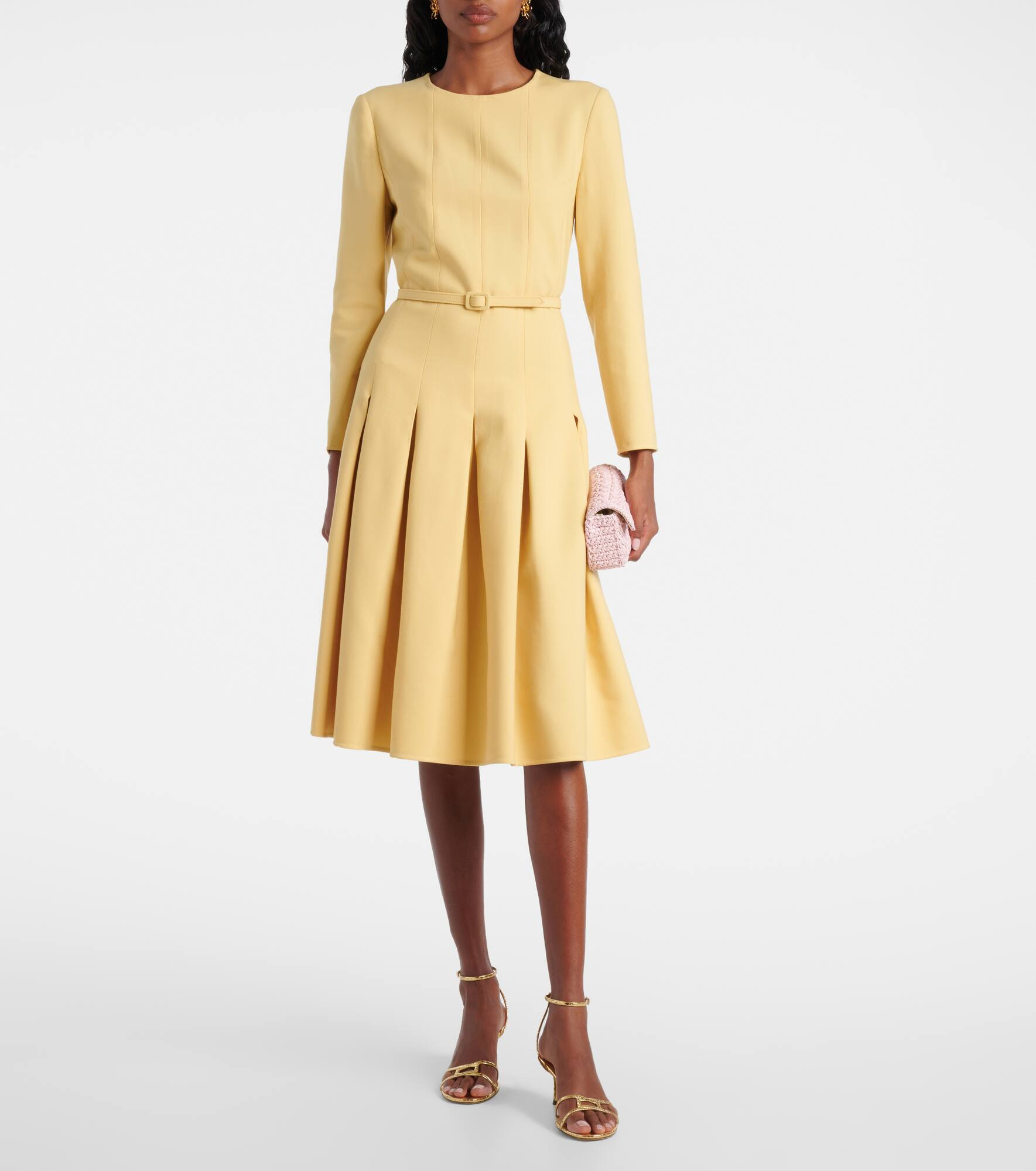Pleated crêpe midi dress - 2