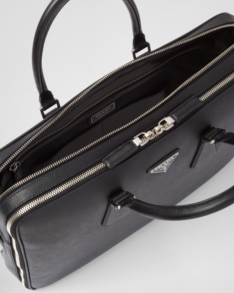 Saffiano leather briefcase 5
