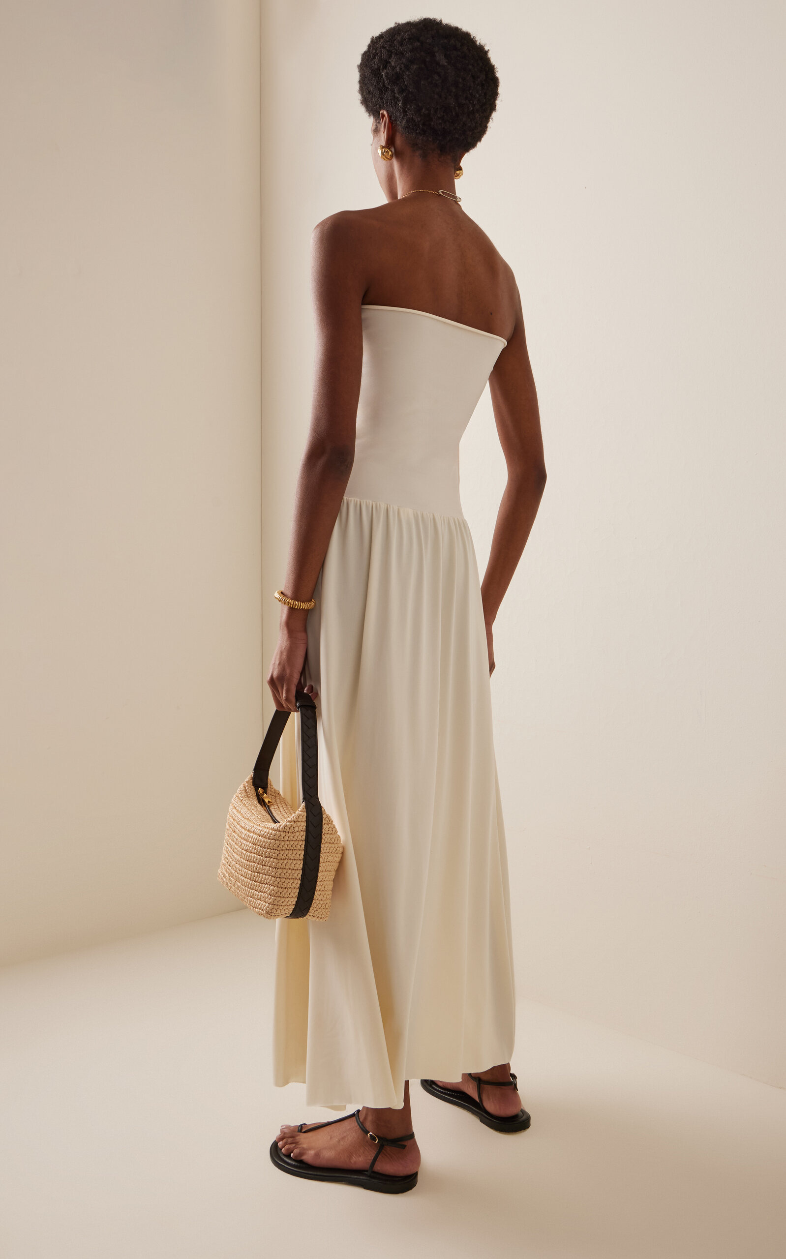 Oda Jersey Cover-Up Maxi Dress ivory - 4