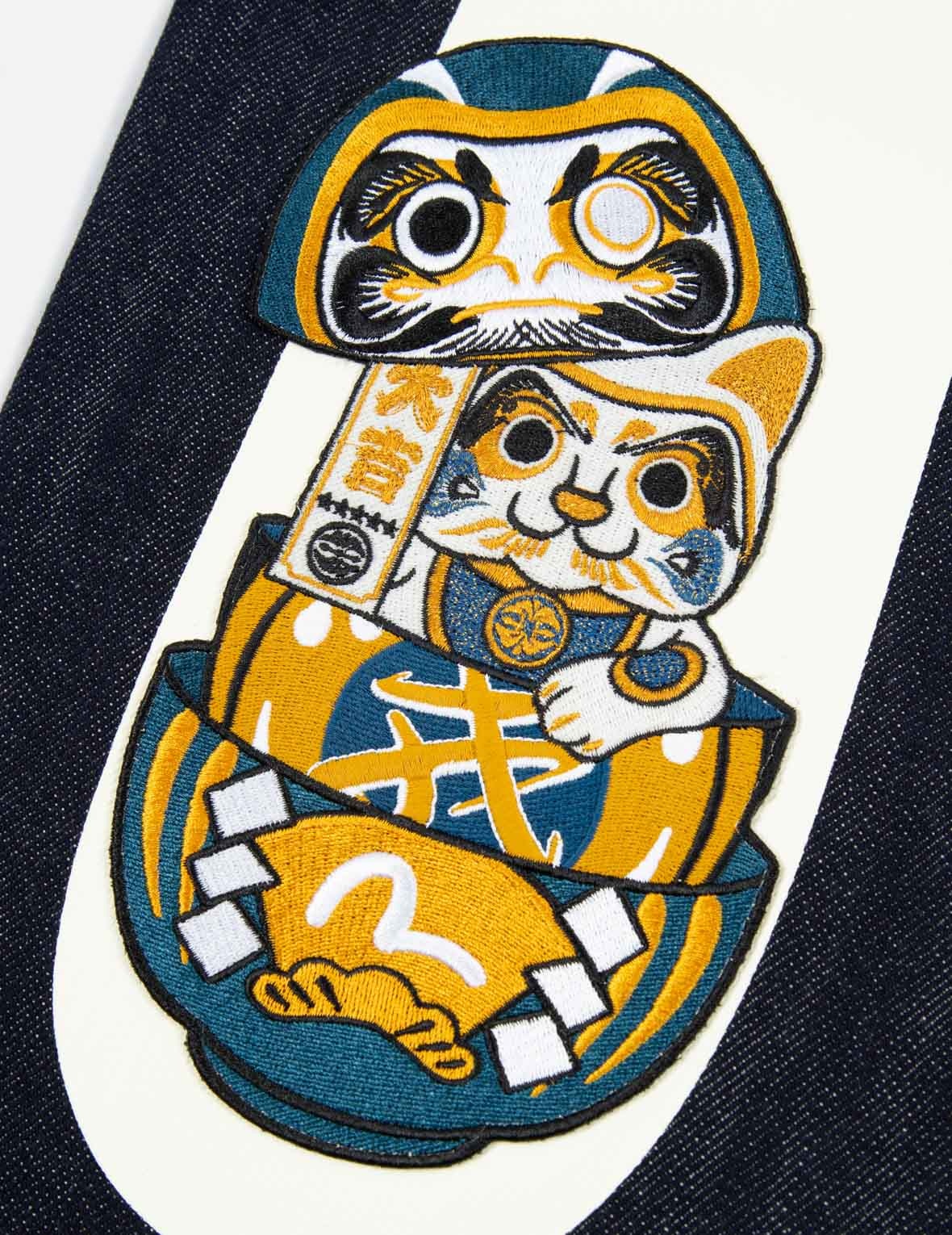 FORTUNE CAT STACKING DARUMA DAICOCK DENIM JOGGER PANTS - 9