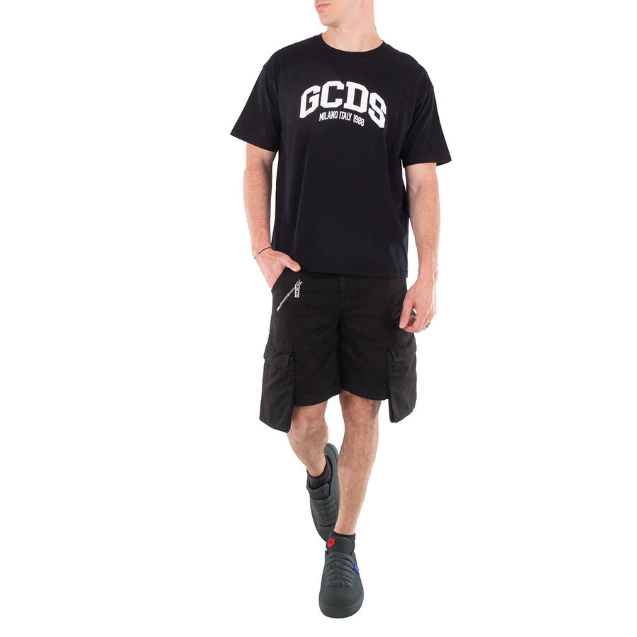 GCDS Black Logo Lounge Cotton T-Shirt - 4