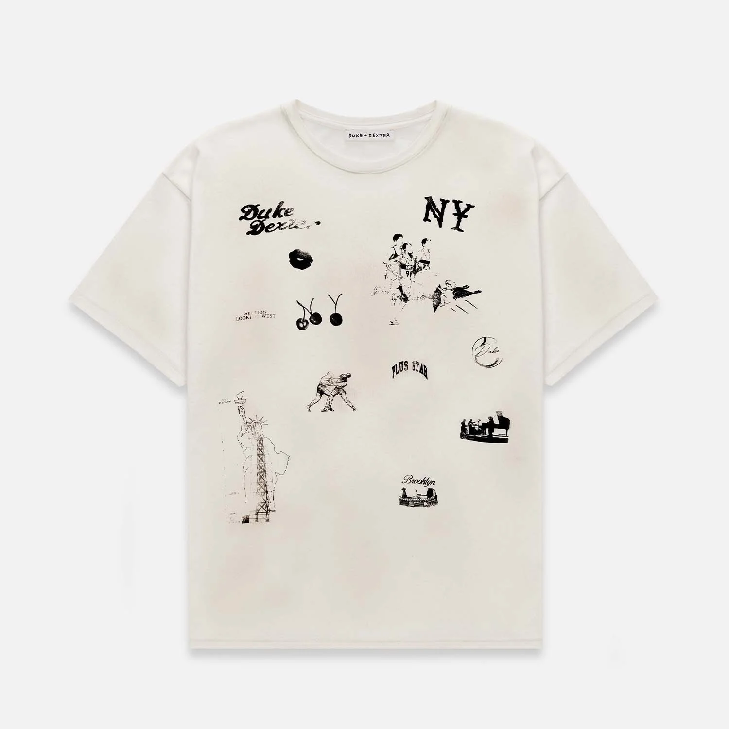 NY Sketch Vintage White T-Shirt - 1