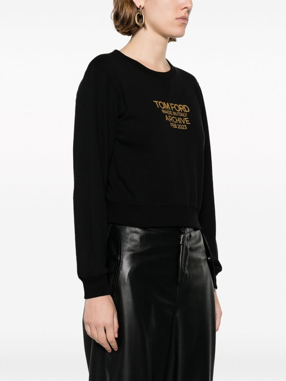 logo-print cotton sweatshirt - 3