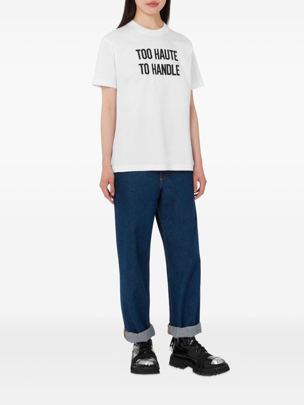 lettering-print cotton T-shirt - 2