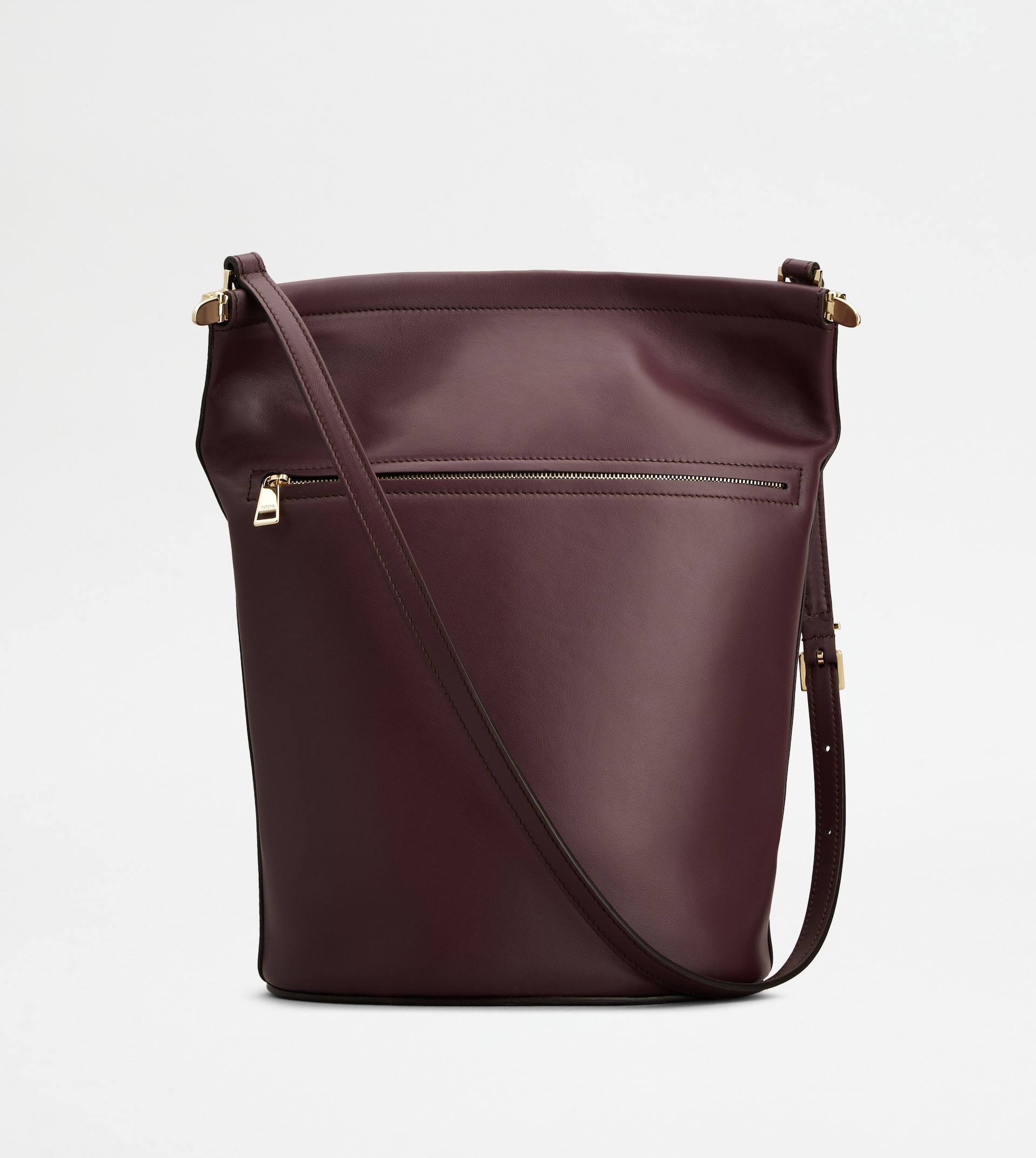 TOD'S MAGENTA BAG BUCKET BAG IN LEATHER SMALL - BURGUNDY - 3