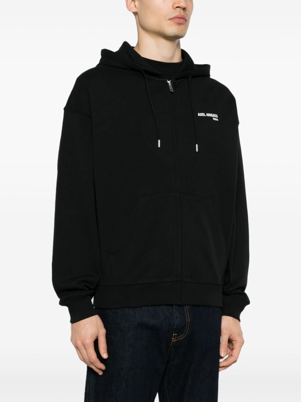 logo-print zip-fastening hoodie - 3
