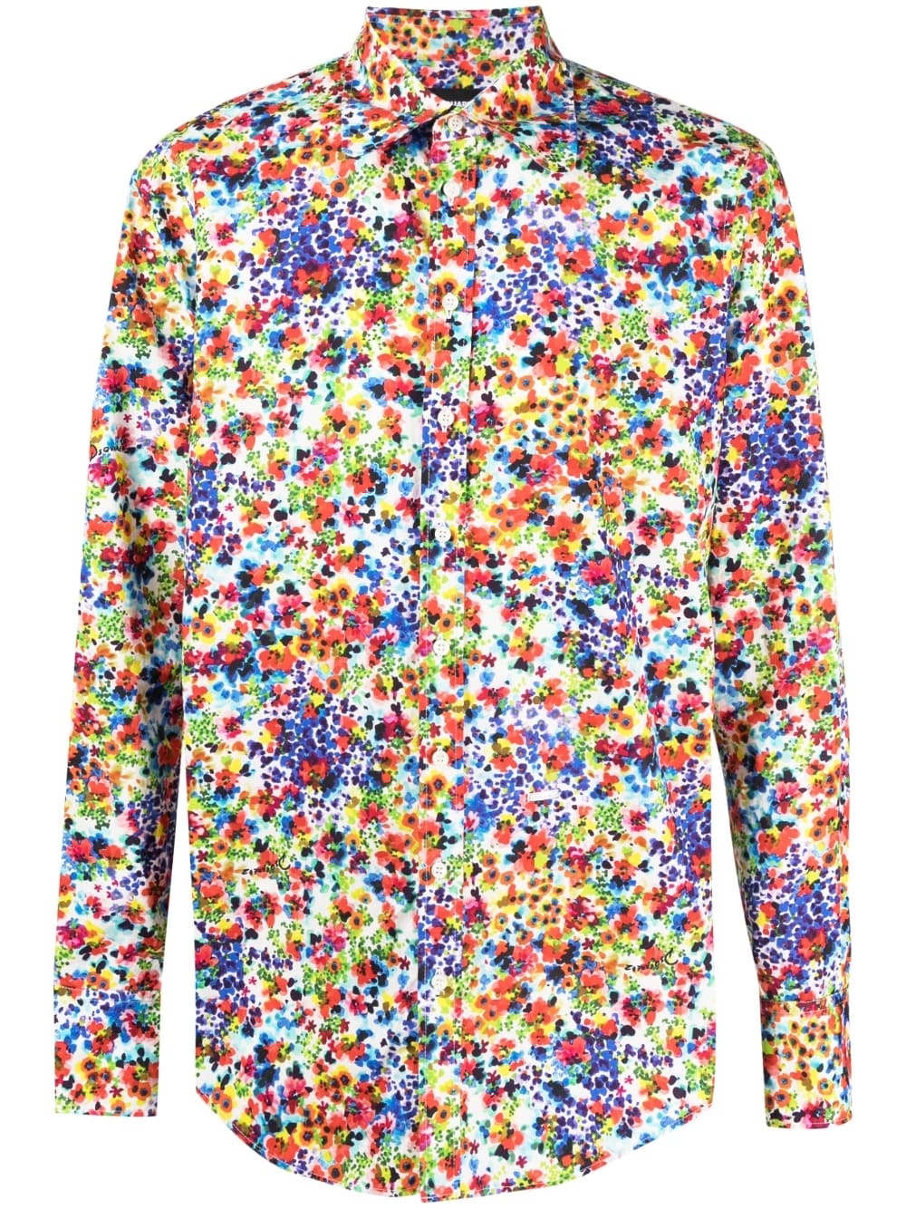 floral-print cotton shirt - 1