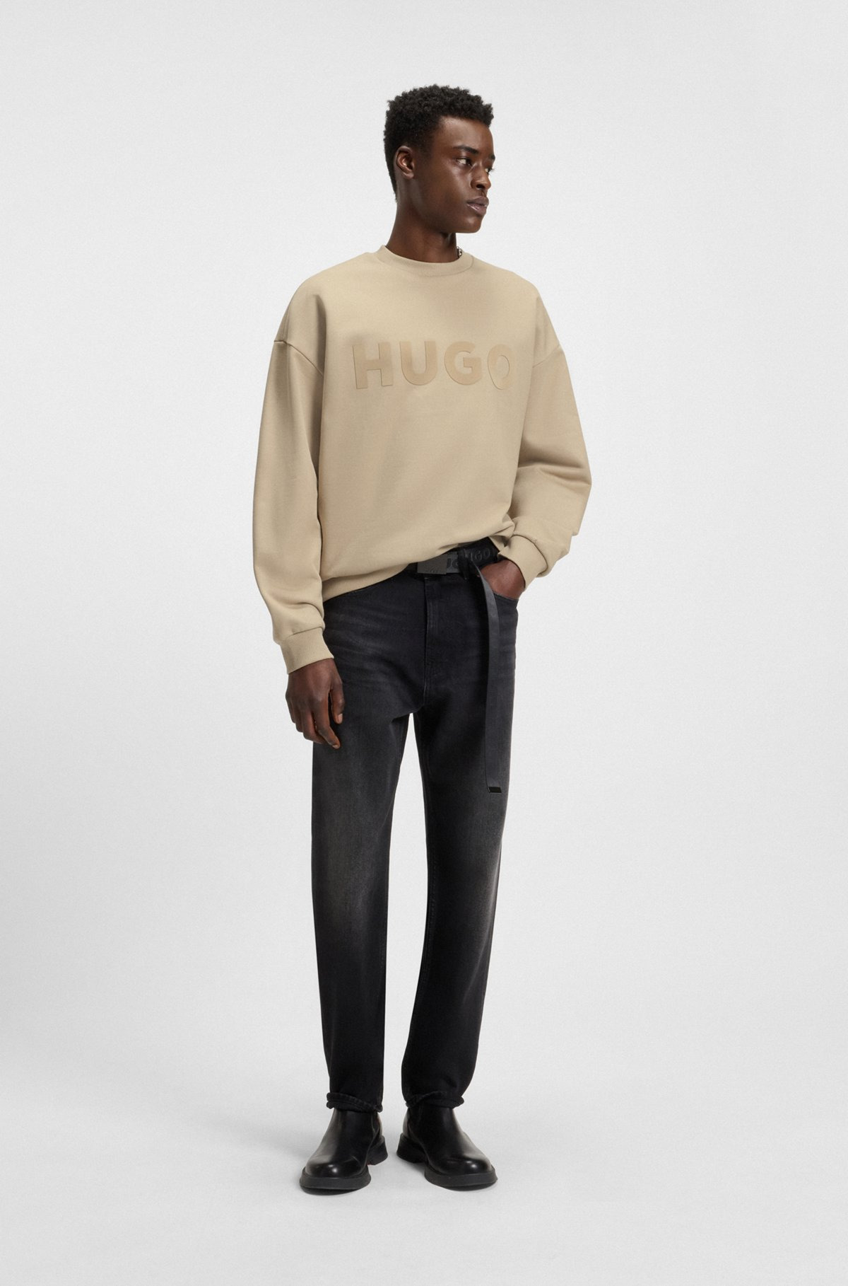 OVERSIZE-FIT SWEATSHIRT IN COTTON TERRY WITH LOGO PRINT - 4