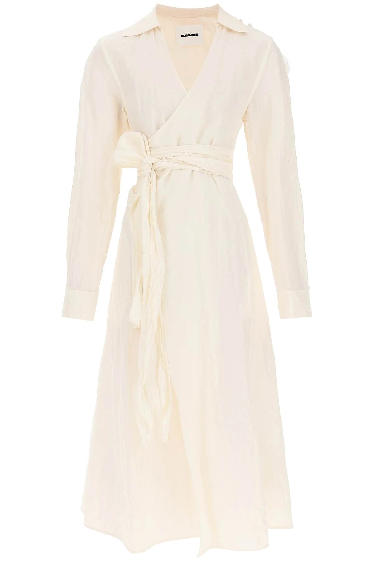 LINEN COTTON WRAP DRESS - 1