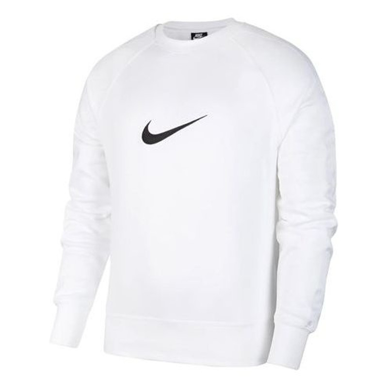 Nike Sportswear Swoosh Casual Sports Crew-neck Long Sleeve 'White' DA0087-100 - 1