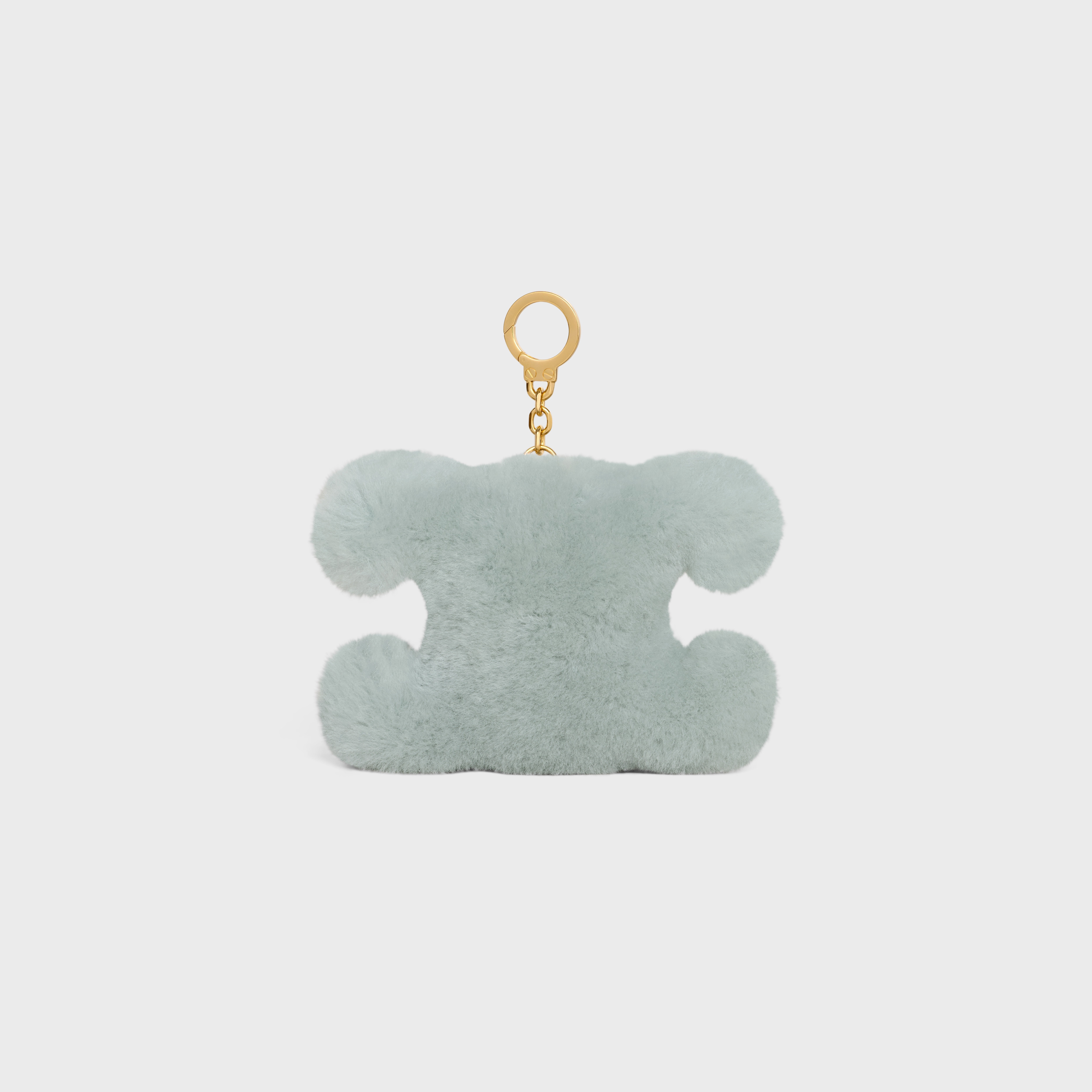 関税込 Celine TRIOMPHE pom-pom keyring ポンポンキーリング TRIOMPHE pom-pom keyring with HEART in SHEARLING AND