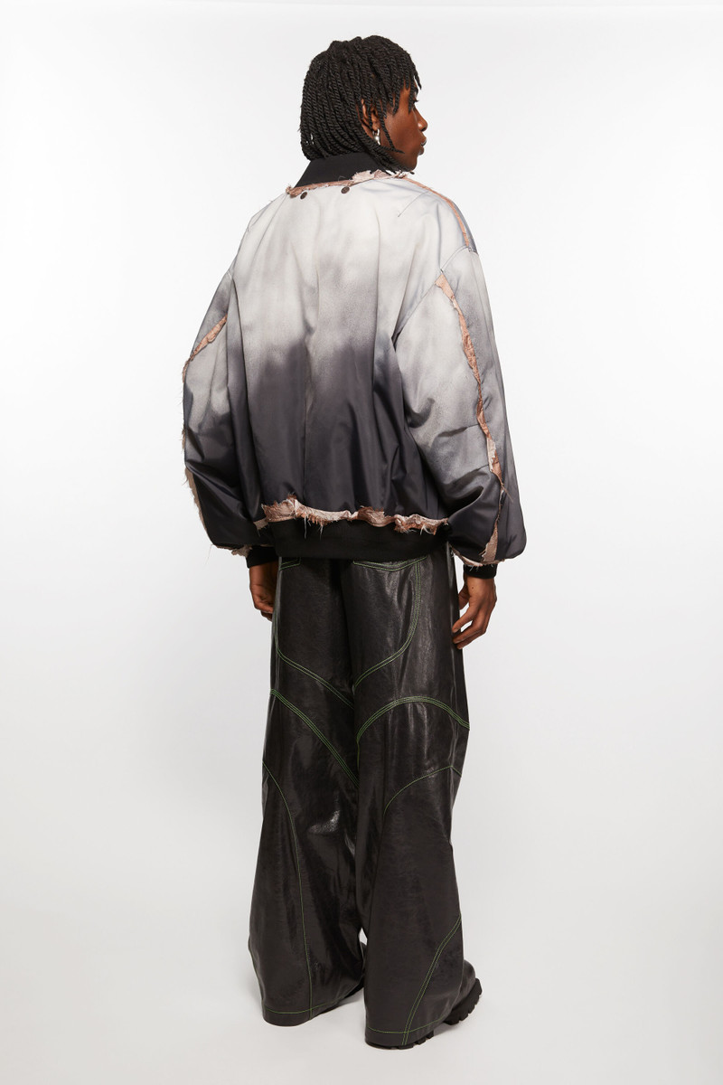 Leather embroidered trousers - Anthracite grey 3