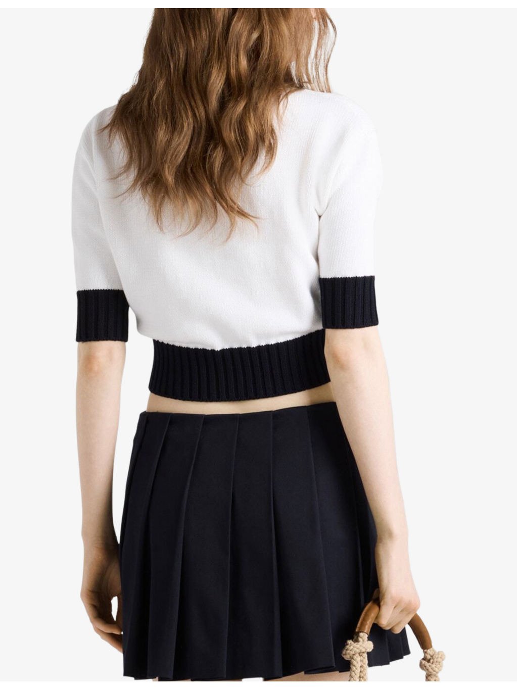 V-Neck Cropped Cotton-Knit Cardigan - 4