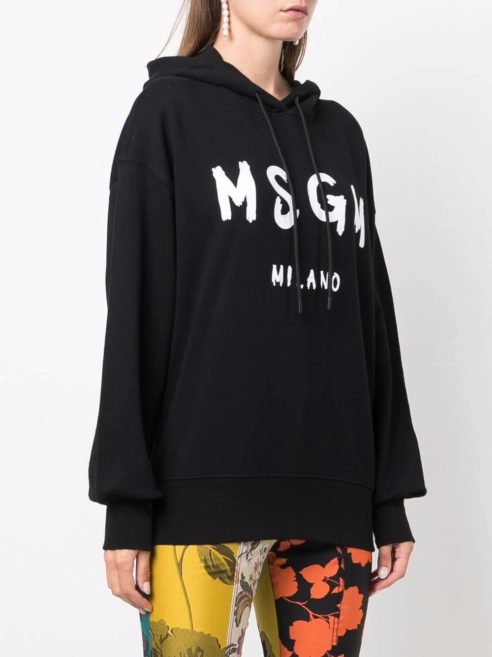 logo-print cotton hoodie - 3