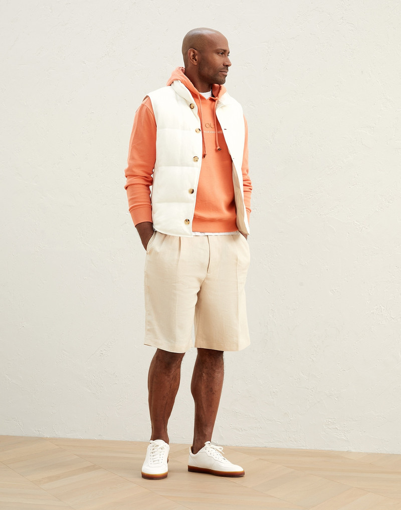 Brunello Cucinelli Techno cotton French terry hooded sweatshirt with embroidery outlook