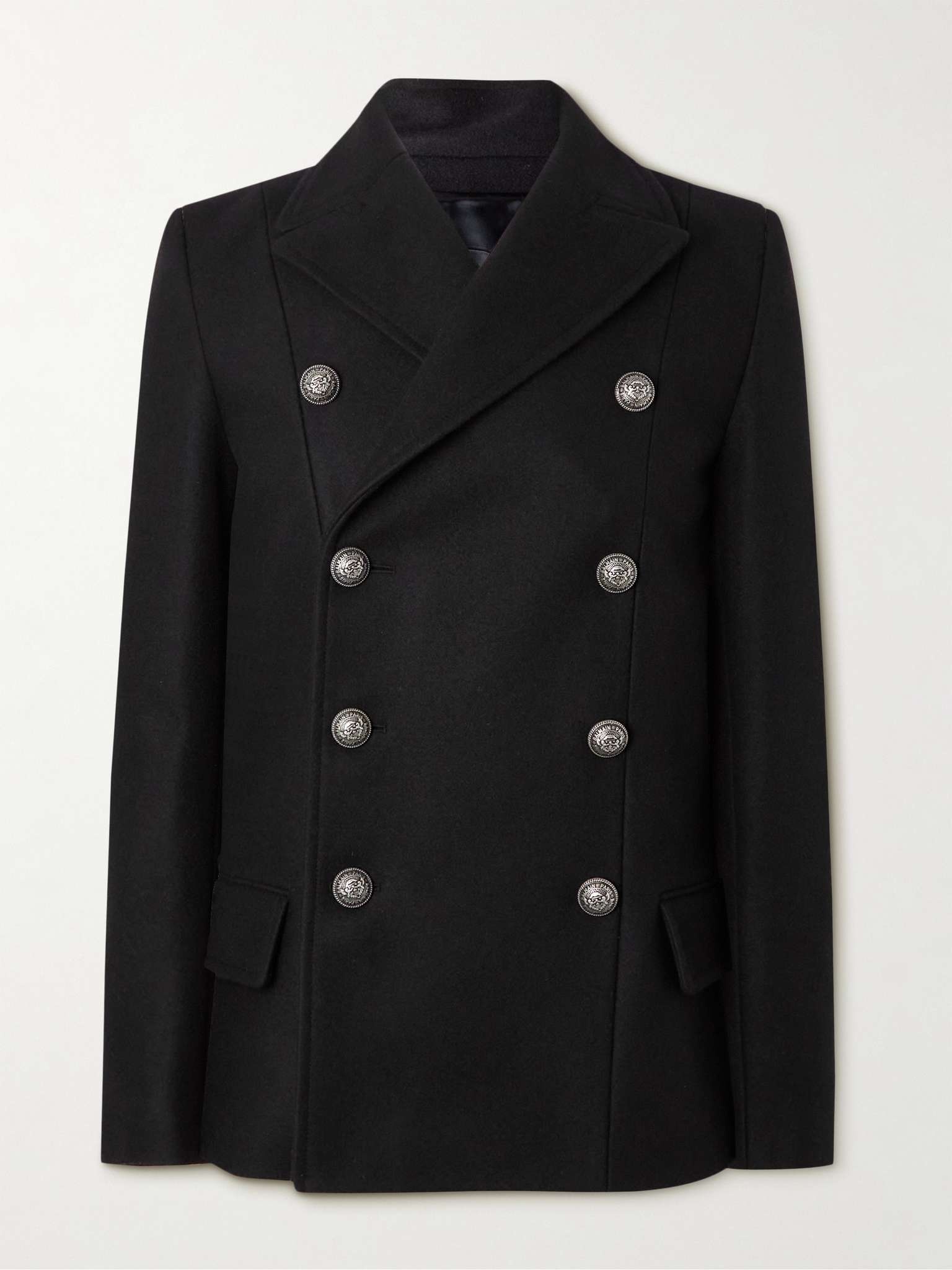 Double-Breasted Wool-Blend Coat - 1