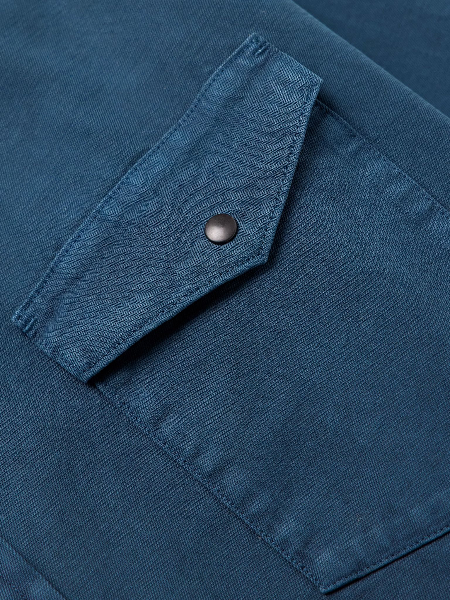 Cotton-Twill Western Shirt Navy - 4