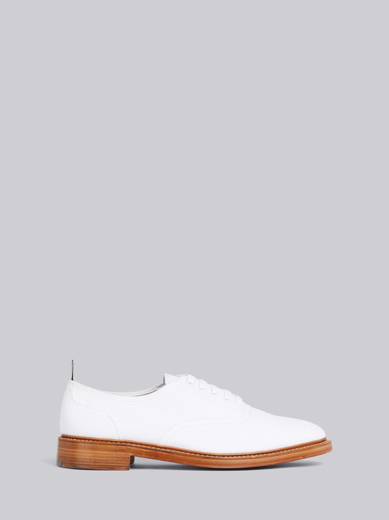 White Cotton Leather Sole Heritage Trainer 1
