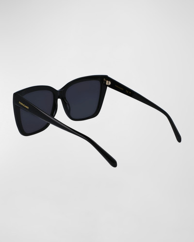 FERRAGAMO Sleek Logo Acetate Square Sunglasses outlook